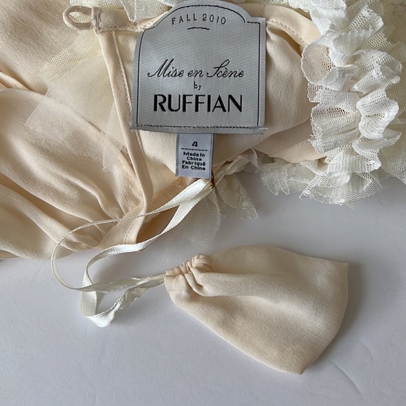 NEW Anthropologie Mise En Scene by Ruffian Mascarpone Silk Blouse SZ-4 - Picture 10 of 14